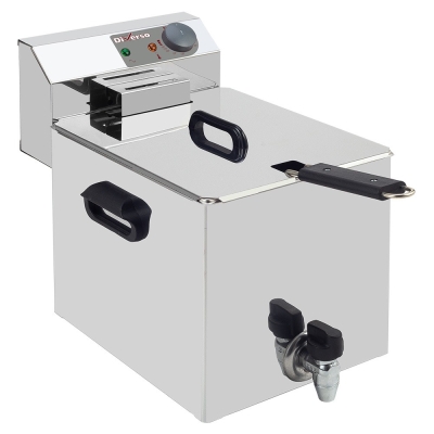 Friteuse de table électrique 8 litres + robinet de vidange WR-EF08-S8